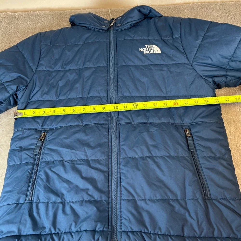 The North Face Reversible Mount Chimborazo Jacket Boys XL Navy Blue Brown Hooded